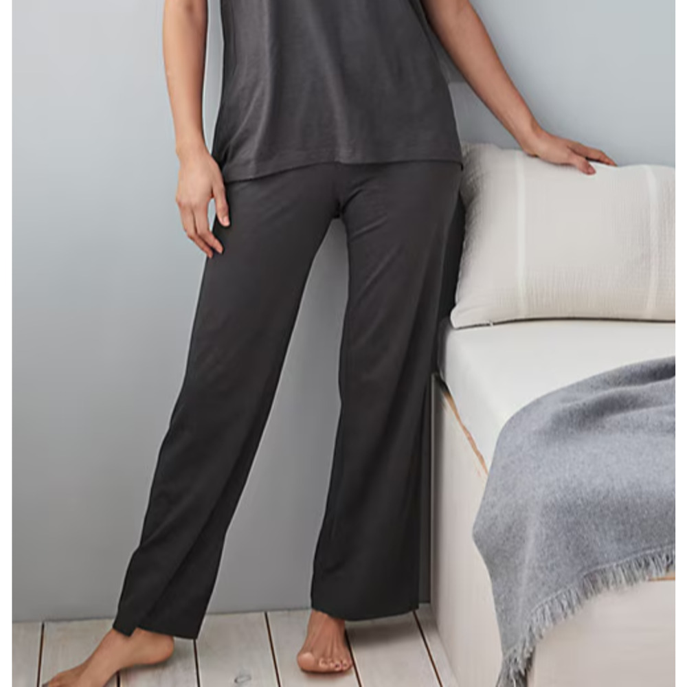 EILEEN FISHER By Garnet Hill Cotton light sleepwear pants Gray Large A006396